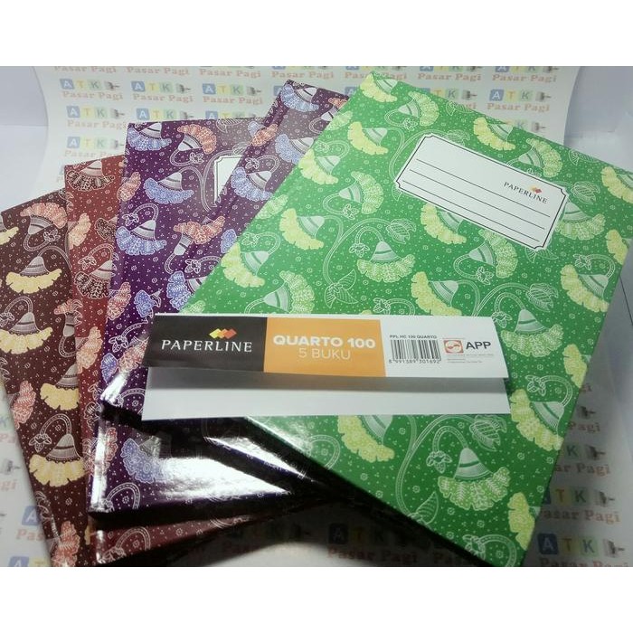 

New Buku hard cover paperline kwarto 100 lbr
