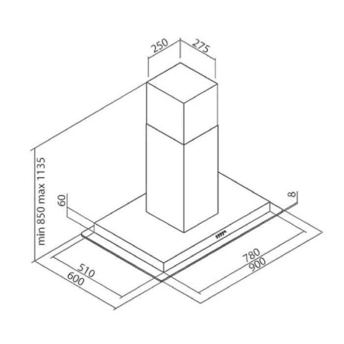 Cooker Hood Island DELIZIA 90CM DH1030