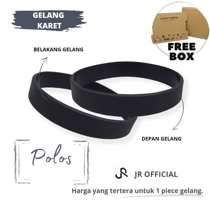 Gelang Karet Distro Pria Hitam Keren Polos Rubber Bracelet Sport Hype