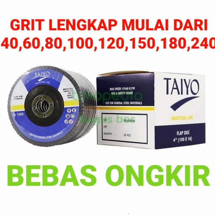 Amplas Susun Taiyo Flap Disc Taiyo Grit 40,60,80,100, 120,150,180,240