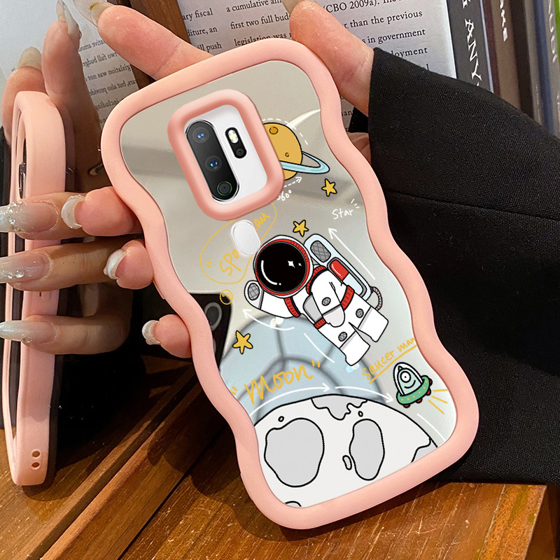 Casing HP Untuk OPPO A5 2020 A9 2020 Case Astronot NASA Macaron Softcase Silikon Kasing Cream Gelomb