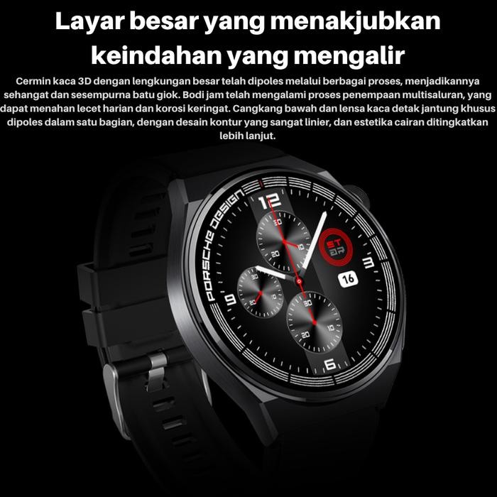 100% Original, 12 Bulan Garansi Smart Watch GT8 Porsche GPS NFC IP68 Water Monitor Monitor Detak