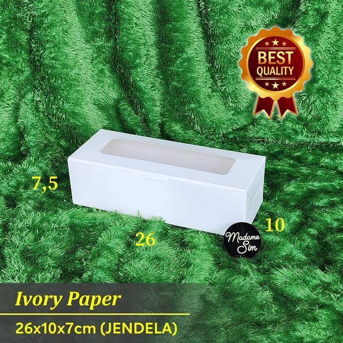 BOX IVORY - KOTAK BOLU - DUS CAKE - KARDUS ROLL TART 26x10x7 (JENDELA)