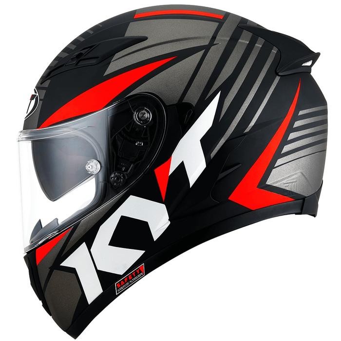 HELM KYT FALCON FR RADIANT - MATT BLACK/RED