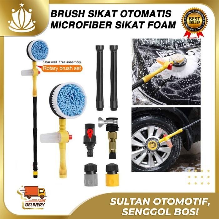 Sikat Microfiber Cuci Mobil Otomatis Mikrofiber Shampo Mobil Gagang
