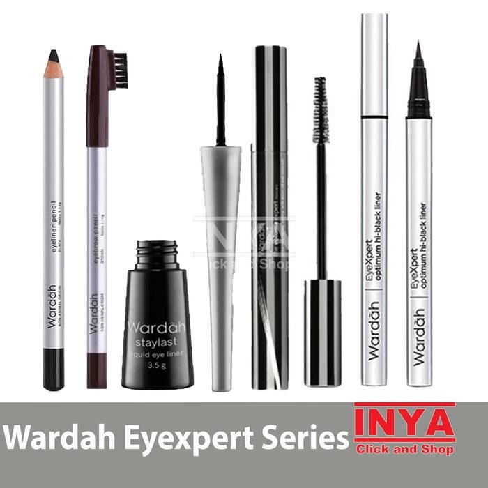 wardah eyexpert eyeliner pencil mascara pensil alis dengan kuas presisi dan hasil natural