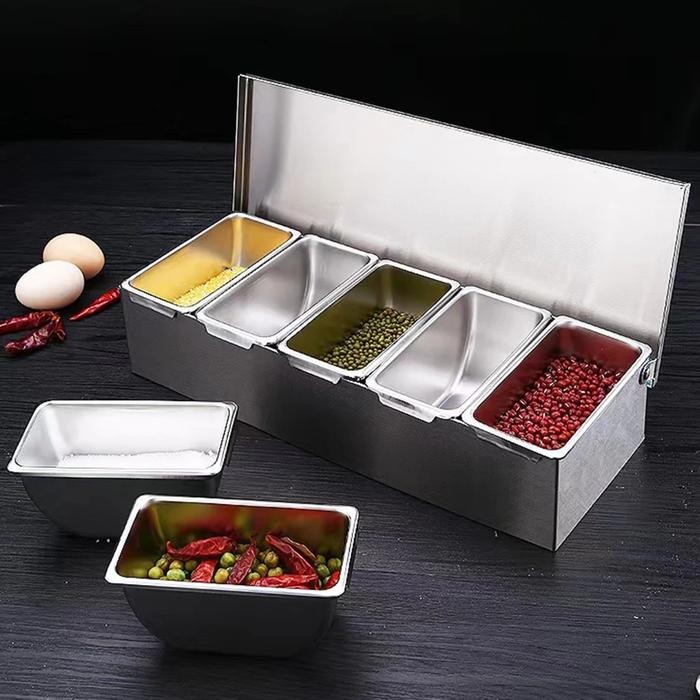 Ready Kotak Bumbu Dapur Kotak Bumbu Seasoning Box Kotak Bumbu Stainless / Tempat