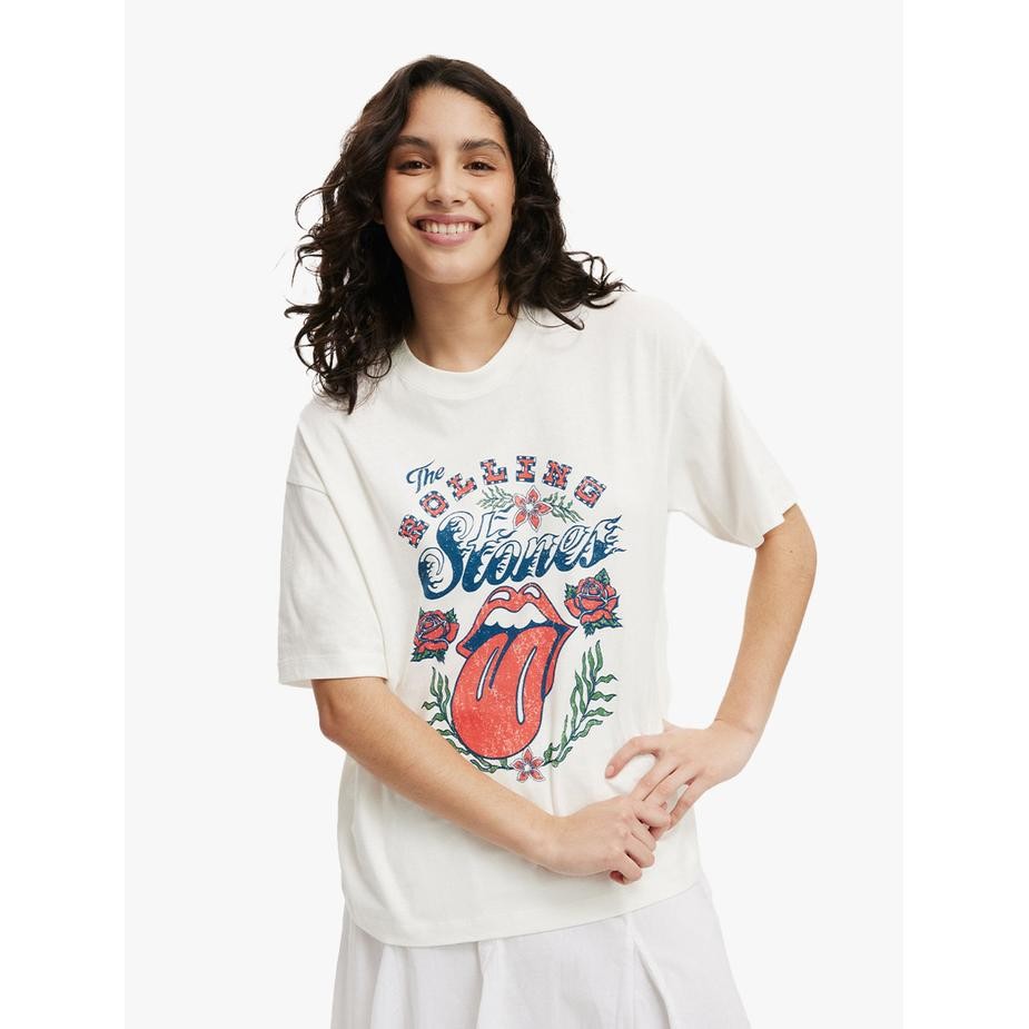 Sale Cotton On - Atasan - The Lcn Boxy Graphic Tee - RS Tongue Flowers/Vw Terlaris