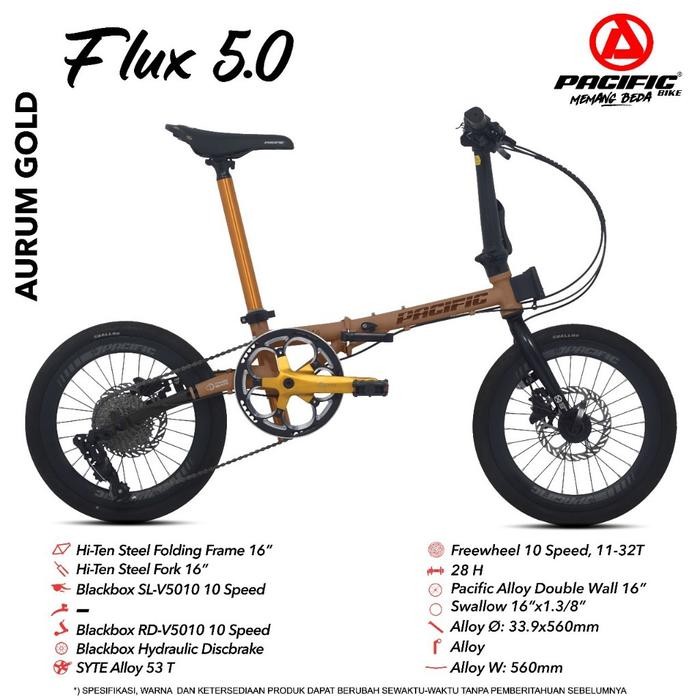 Sepeda Lipat Folding Bike 16 Inch Pacific Flux 5.0 Terbaru
