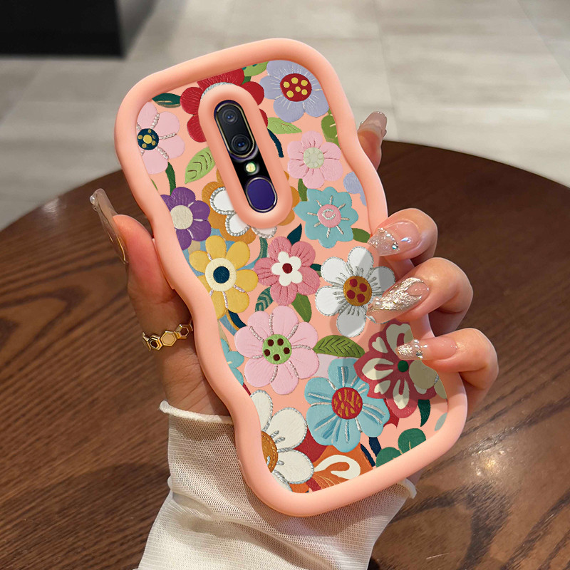 Casing Untuk OPPO F11 A9 2019 A9X Case Casing Bunga Jepang Korea pola HP Cesing lunak Silikon Softca