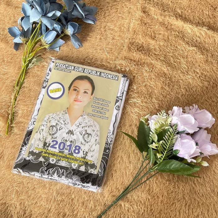 Bsy Batik Pgri- Bahan Kain Batik Bsy - Batik Pgri - Kain Batik Pgri Putih 1 Potong -Pgri Gunung Jati