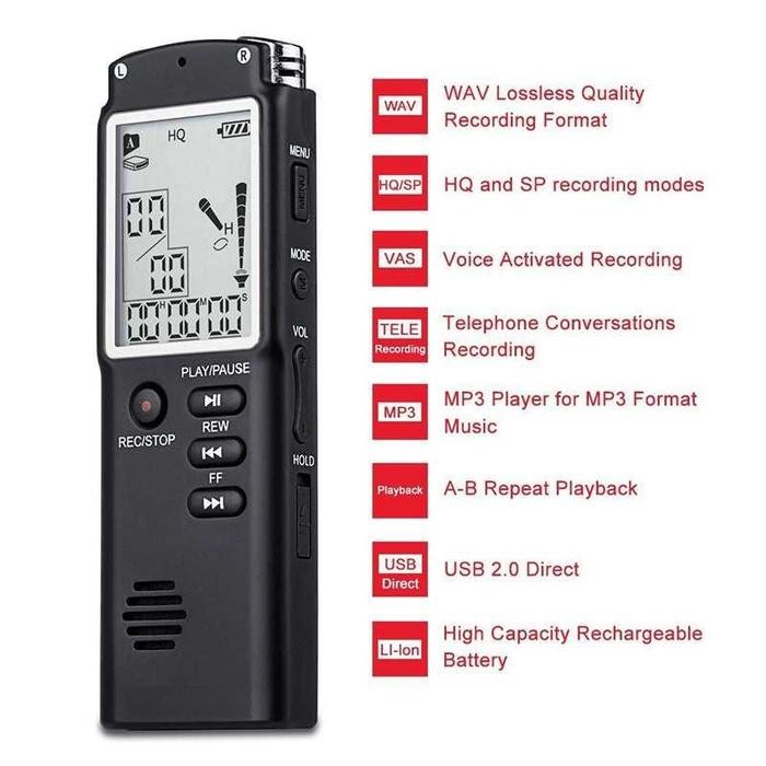 Perekam Suara Digital Voice Recorder 8GB Mini perekam audio digital