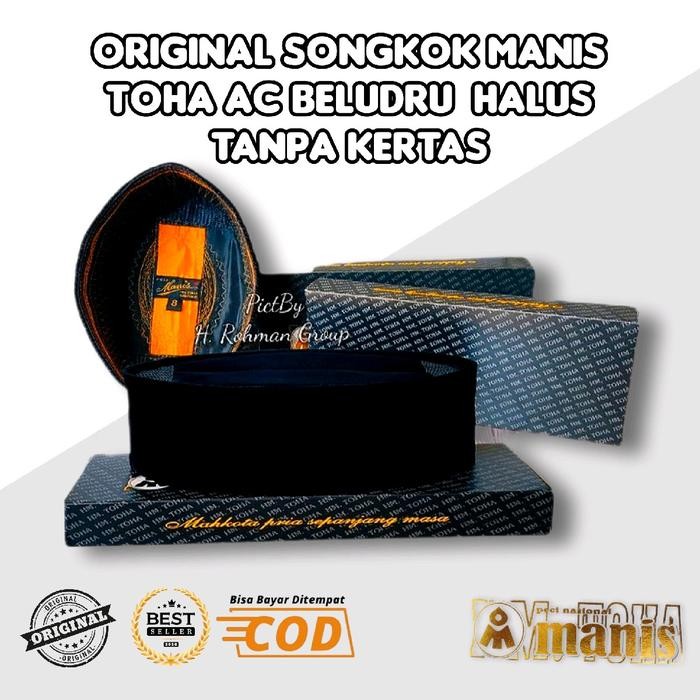 SIAPKIRIM Peci Hitam Manis Toha Asli Tanpa Kertas Peci Polos Super Songkok Kopiah Muslim READY STOCK