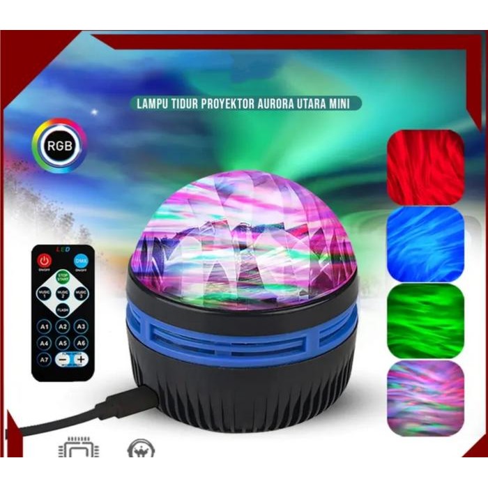 BERKUALITAS Lampu proyektor Aurora Utara mini Lampu Galaksi Langit AUrora Lampu Tidur Lampu Disco +