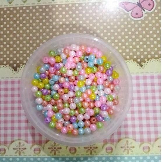 SALE Grosir pearl mutiara sintetis Mote manik mix warna 6 & 8 mm per pon