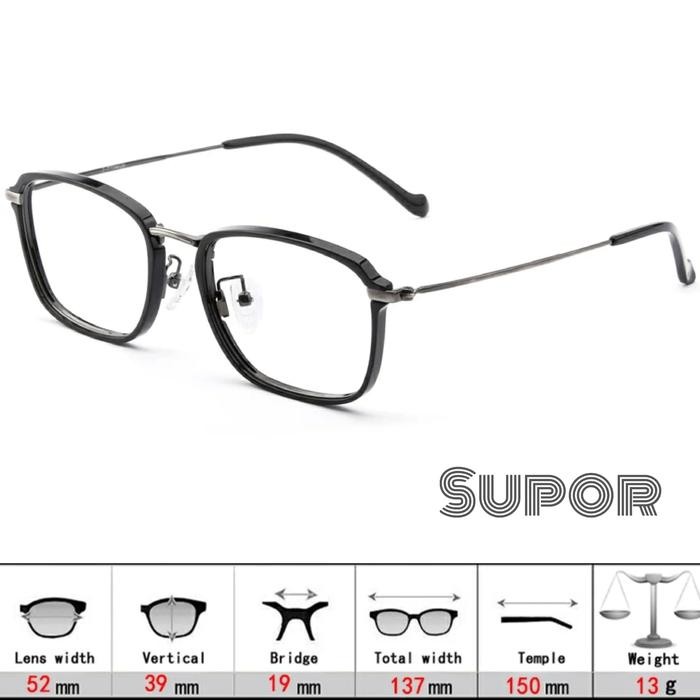 Promo Frame Kacamata Minus Retro Titanium Ff69 Full Frame Progresif Bisnis