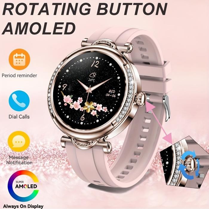 BIDEN SmartWatch Wanita Luxury Berlian Layar Terang 1.27'' HD BT Call