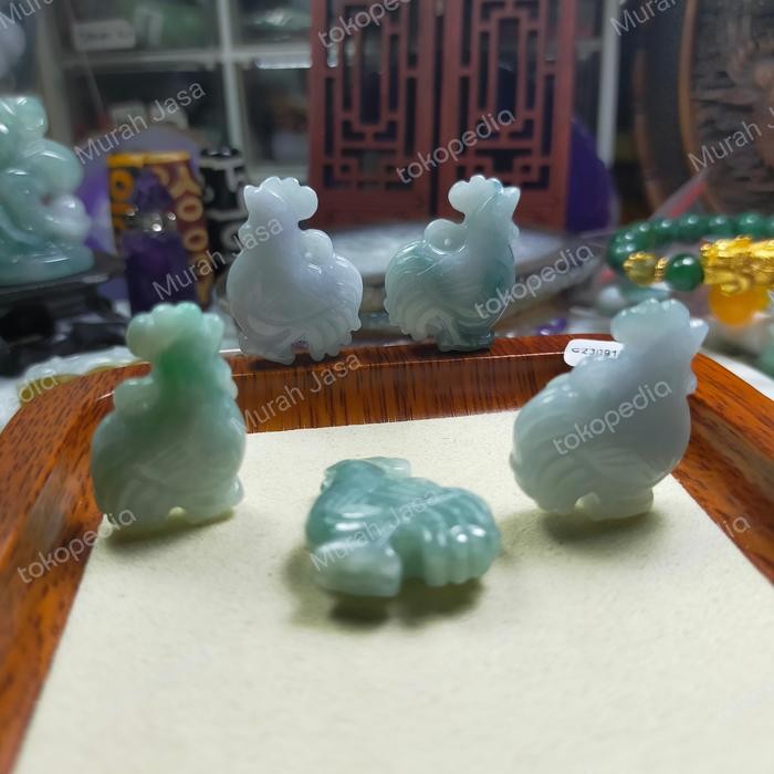 Kalung Liontin Giok Burma Shio Ayam + sertifikat