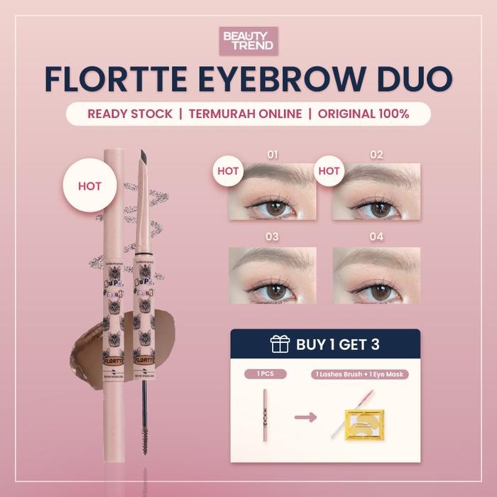 om3r- [Ready Ori] Flortte Eyebrow Flortte Browcara Flortte Eyebrow Pencil Flortte Eyebrow
