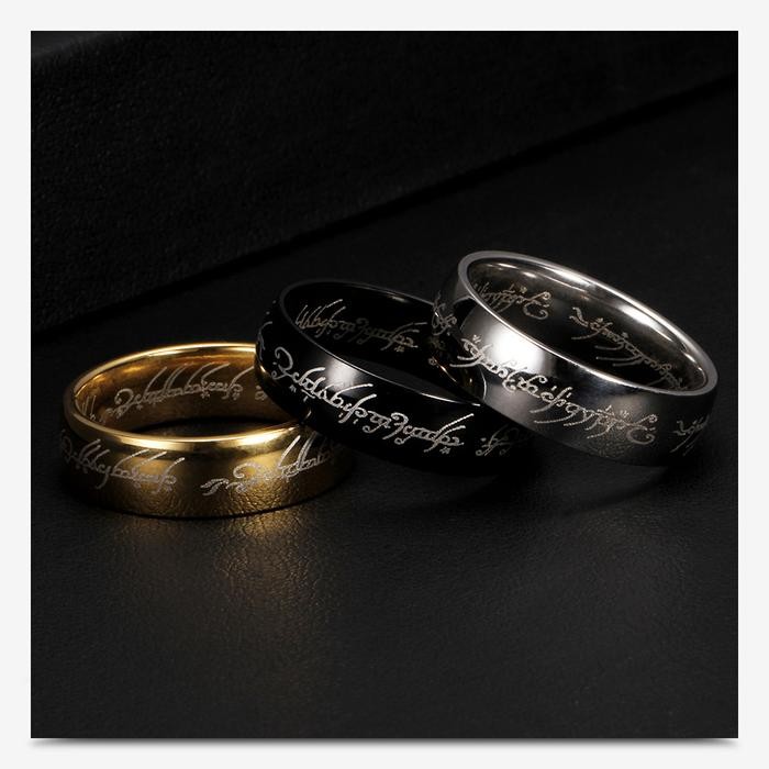 CINCIN LOTR STAINLESS STEEL - LORD OF THE RINGS : THE RINGS OF POWER WARNA GOLD EMAS SILVER PERAK