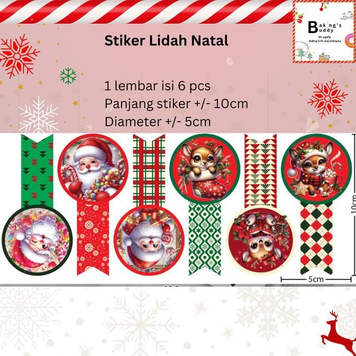 Stiker Lidah Stiker Natal isi 6 pcs