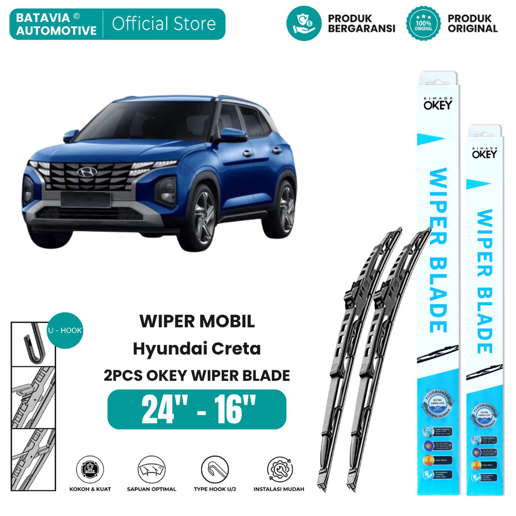 Wiper Hyundai Creta Konvensional Kaca Depan Mobil