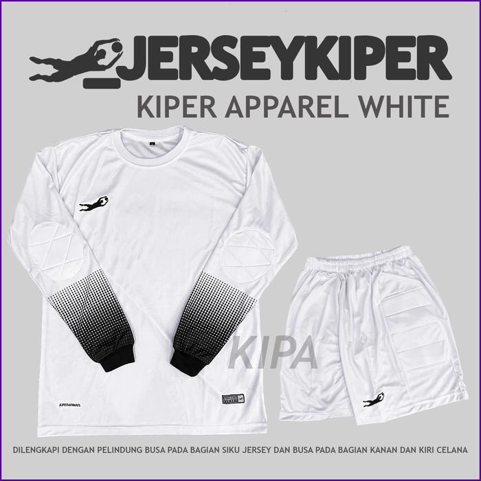 Jersey Kiper Gk Baju Kiper Apparel White Full Busa Satu Stel Terbaru 