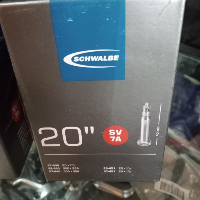 Ban Dalam Schwalbe 20" 451 Pentil Kecil Sv Panjang 40Mm Terbaru 