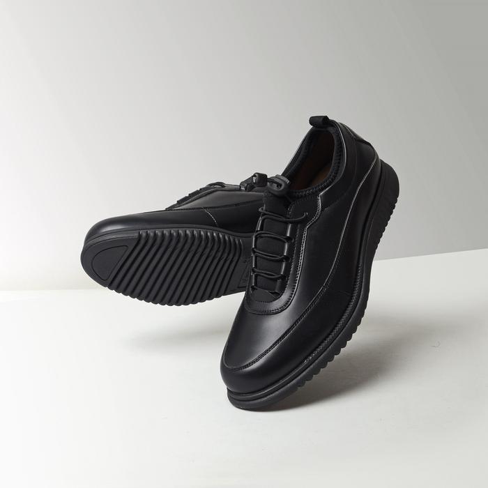 Volve Wave Black - Sepatu Casual Formal Kerja Kasual Pria Pesta Pantofel Hitam Pria Cowok Shoes