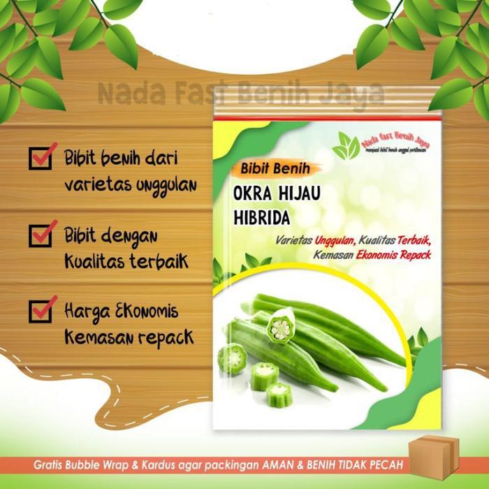 3 Biji benih okra hijau unggulan - bibit okra hijau