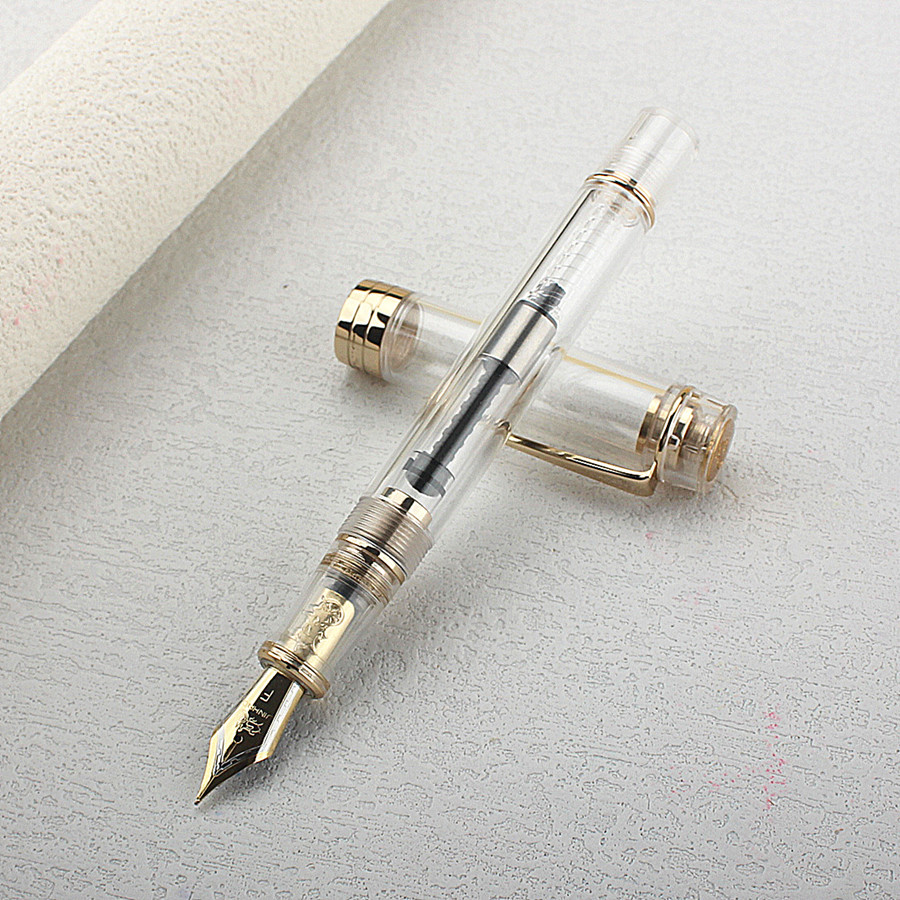 Luxury JinHao 9019 Dadao Fountain Pen Acrylic Transparent Spin Pen 40MM Nib Stationery Office School