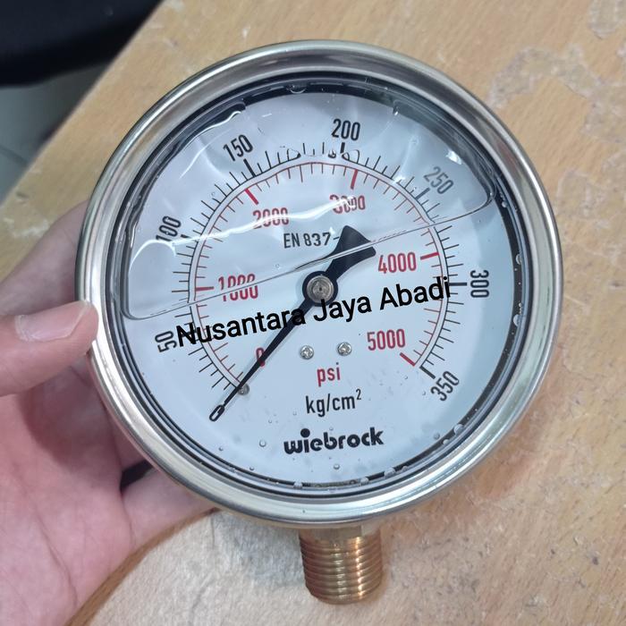 Pressure Gauge Stainless 4 " Inchi 5000 Psi Terbaru 