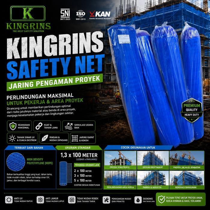 Jaring polynet safety / Safety net / Polynet biru 1,3 x 100m