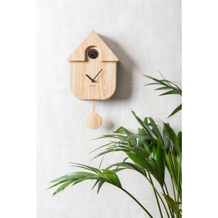 Karlsson Wall Clock Modern Cuckoo - Light Wood