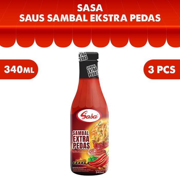 

Stok Baru SASA Saus Sambal Extra Hot 340ml - 3pcs