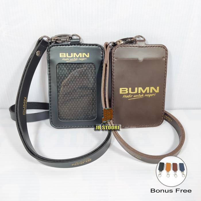 

Tempat Id Card BUMN Negeri Kulit / Id Card Holder Bumn Negri Gantung / name tag bumn tali kulit
