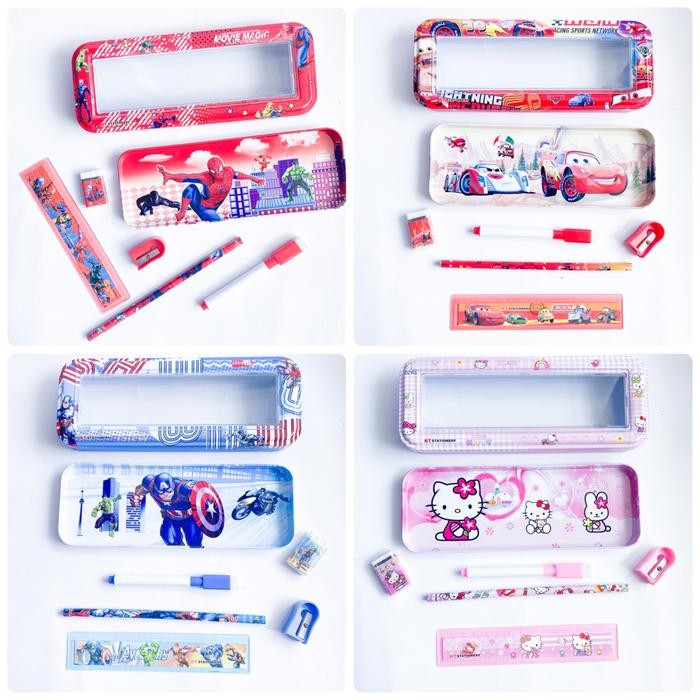 

Kotak pensil avengers , cars , spiderman 2 in 1 papan tulis cowo