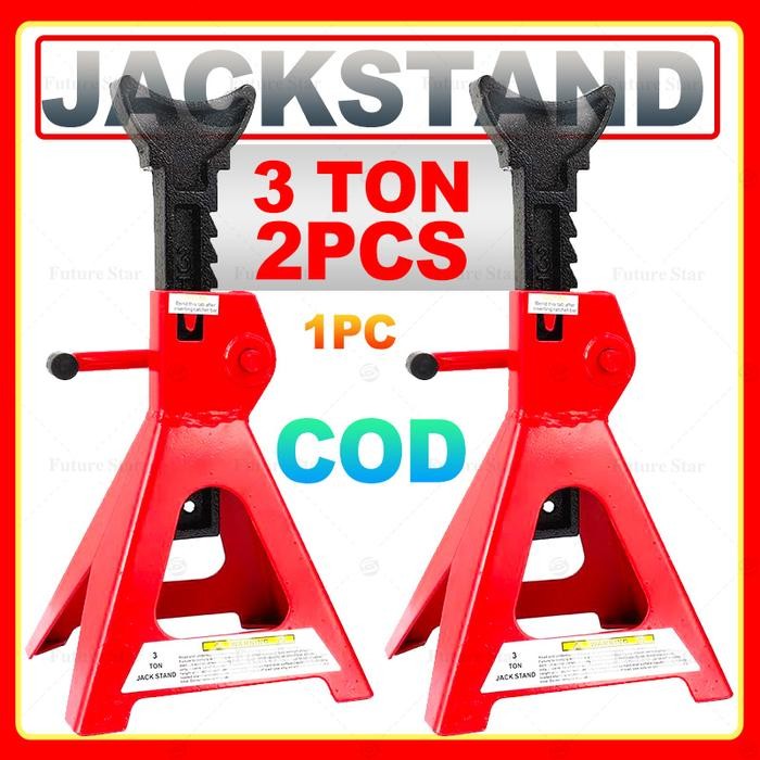 DONGKRAK JACK STAND 3 TON 2PCS SET /LIFT SCISSOR JACK PENAHAN TAHANAN DONGKRAK PENYANGGA MOBIL /