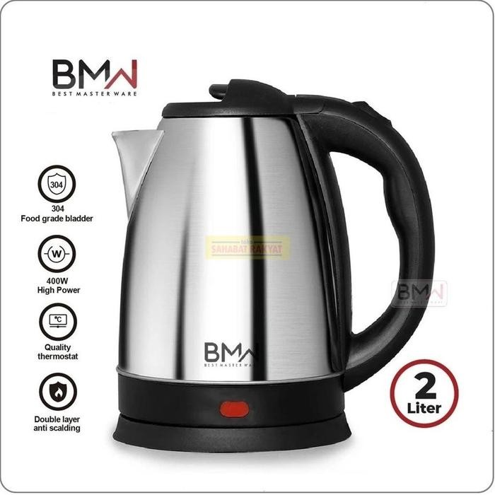 Teko Listrik / Teko Elektrik Otomatis Stainless 2 Liter 400Watt