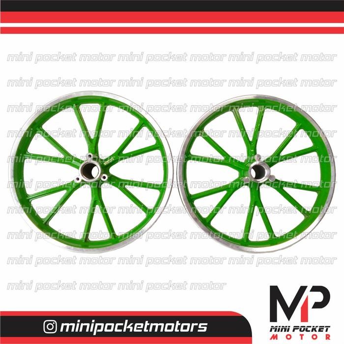 Velg Motor Mini Trail 50Cc 2T Jari-Jari Ring 10 Warna Hijau