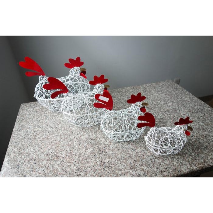 KERANJANG BESI AYAM JUMBO XXL / D PUTIH MUAT 20-24 TELUR AYAM