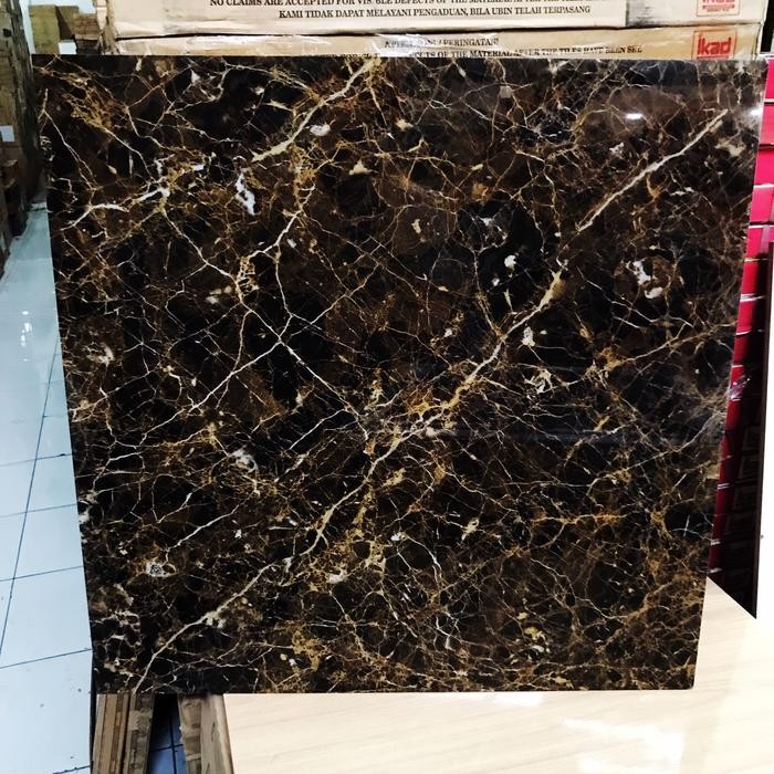 Granit 60X60 Hitam Motif Marmer (Glossy)/ Granit Hitam Marmer