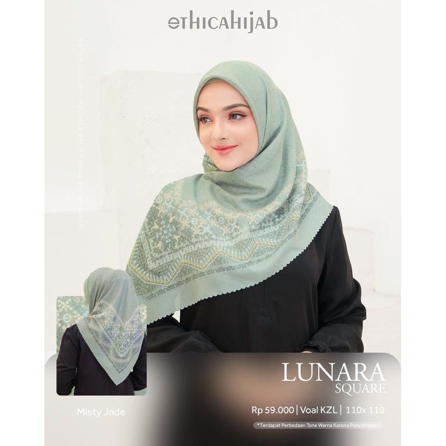 SIAPKIRIM HIJAB VOAL MOTIF LUNARA SQUARE ETHICA BEST SR READY STOCK