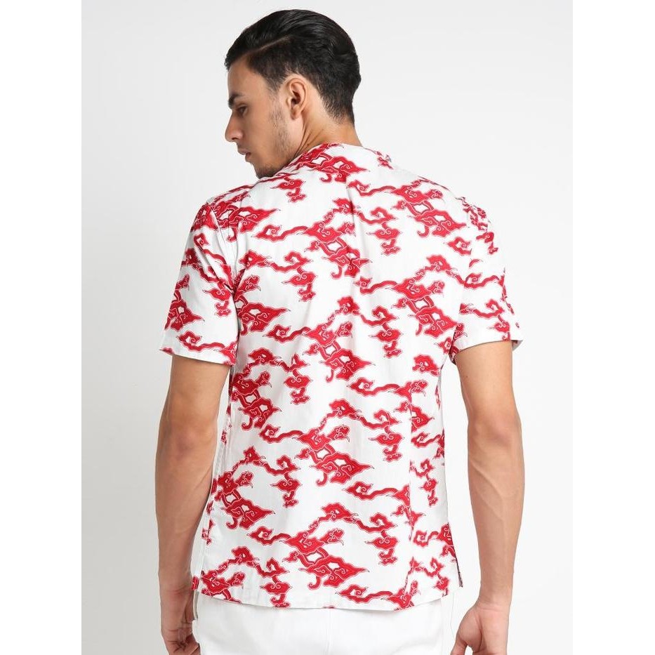 Pilihan- Arjuna Weda Hem Pria Batik Motif Mega Mendung - Body Fit Katun Lengan Pendek Atasan