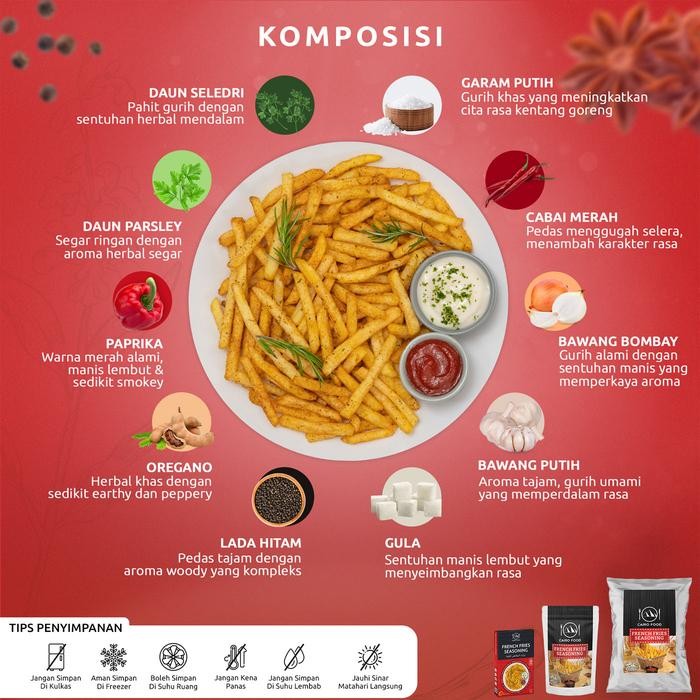 

Bumbu French Fries Sehat Tanpa MSG, 100% Rempah MurniCairoFood