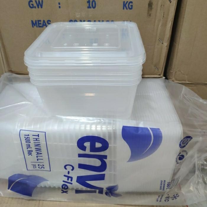 

Thinwall 1500 ml Square Merek ENVI C-FLEX HARGA 1 KARTON ISI 200 PCS