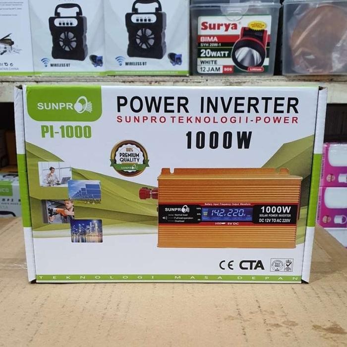 MURAH POWER INVERTER SUNPRO 1000 WATT - INVERTER MOBIL 1000W 12V-220V POWER INVERTER DC TO AC 1000