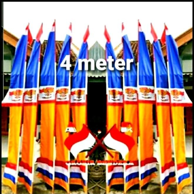 ASLI ( 1 kodi / 20 pcs ) Umbul umbul Layur Garuda 4 meter Kombinasi Warna READY STOCK