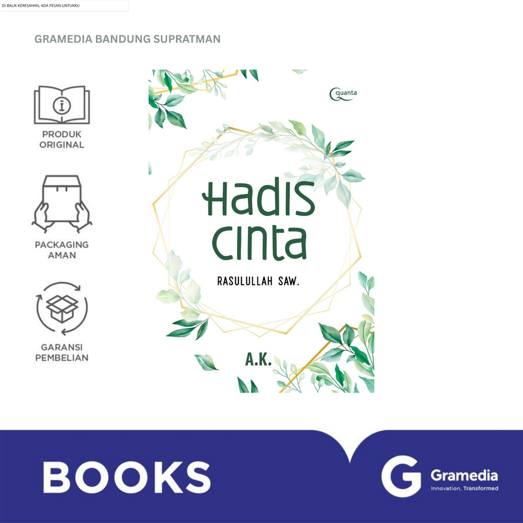 Gramedia Bandung Supratman | HADIS CINTA RASULULLAH SAW | Buku Religion & Spiritual Islam | Buku Ori
