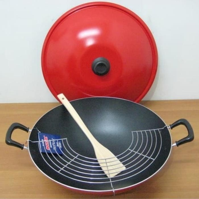 MAXIM : CHEF WOK TEFLON WAJAN ANTI LENGKET 40 CM + TUTUP